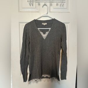 LOFT Heather Gray Knit Top